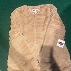 Pink furry winter coat